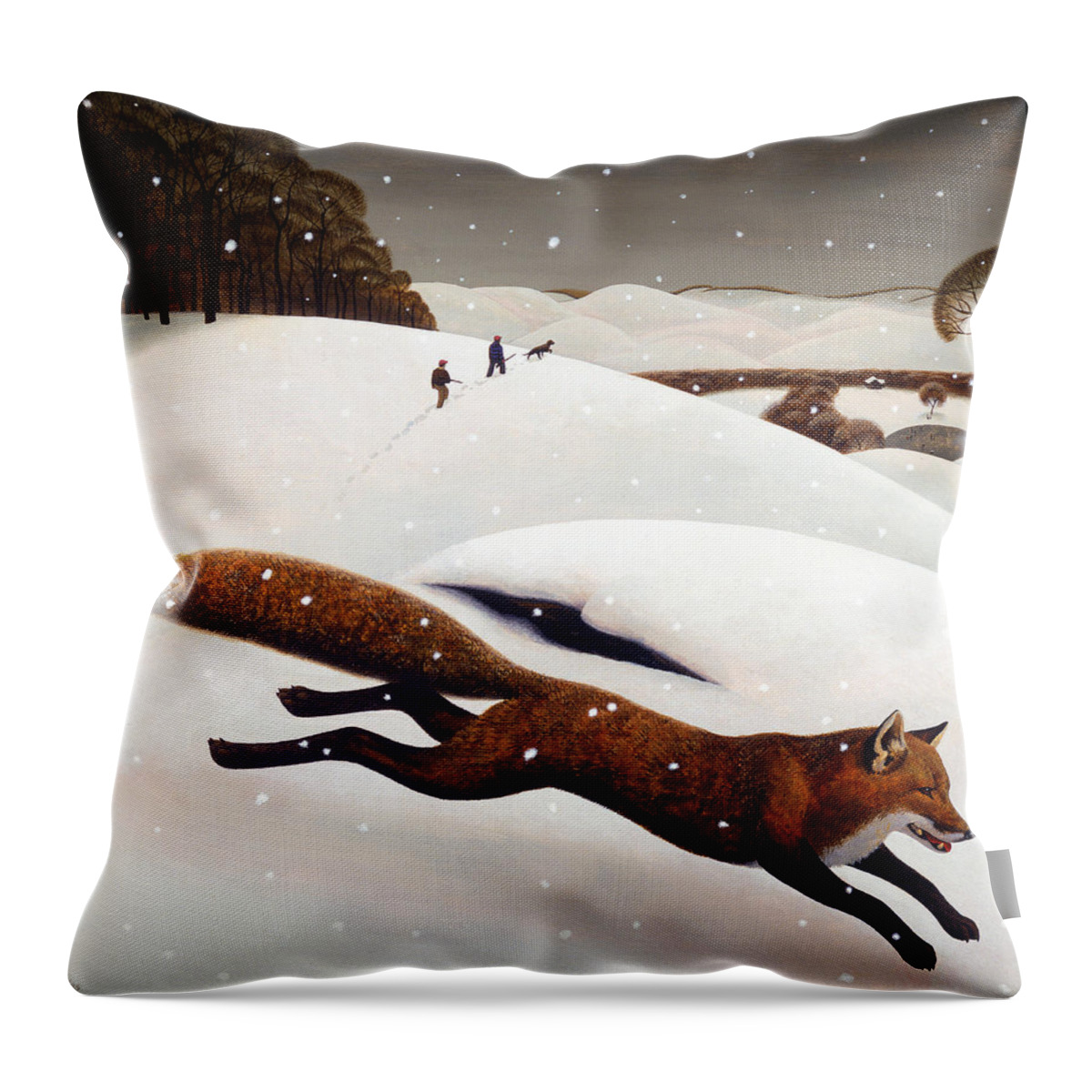 Fox Throw Pillow featuring the painting The Fox by Chris Miles