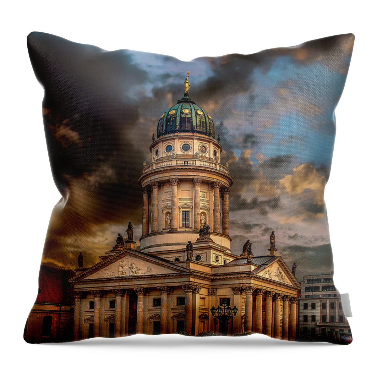 Endre Throw Pillow featuring the photograph The French Church 3 by Endre Balogh