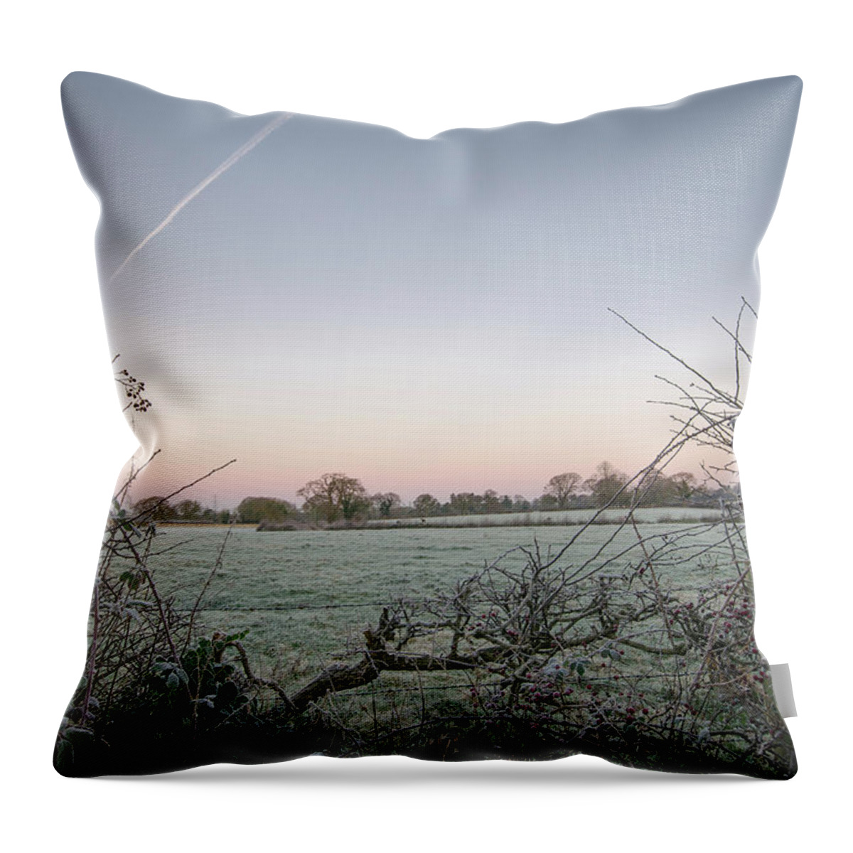 Rural Throw Pillow featuring the photograph The frosty morning you have been waiting for by Spikey Mouse Photography