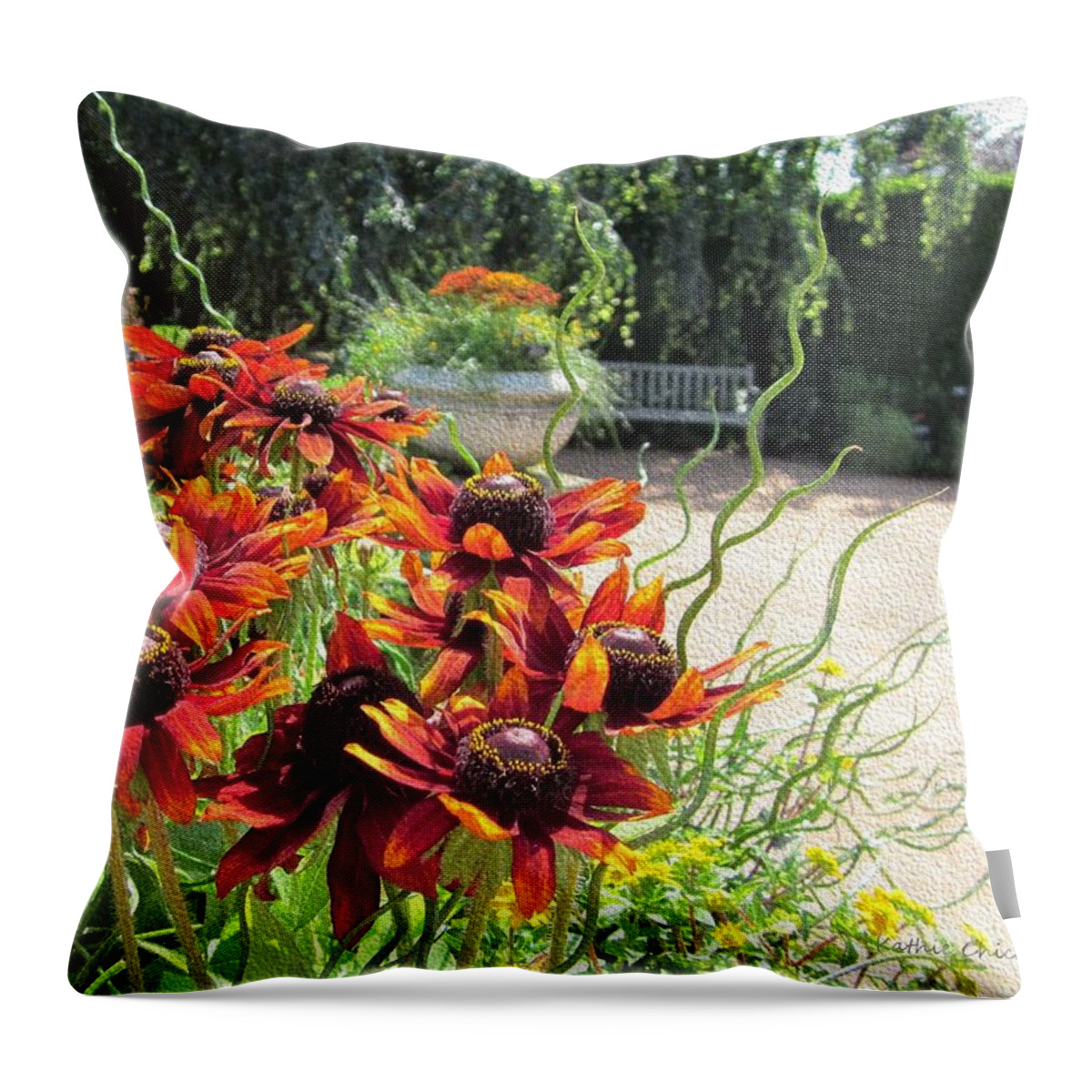 Photography Throw Pillow featuring the photograph The Garden in August by Kathie Chicoine