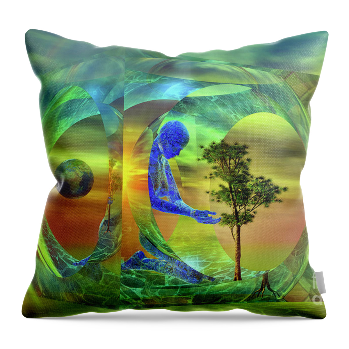 Gardener Throw Pillow featuring the digital art The Gardener by Shadowlea Is