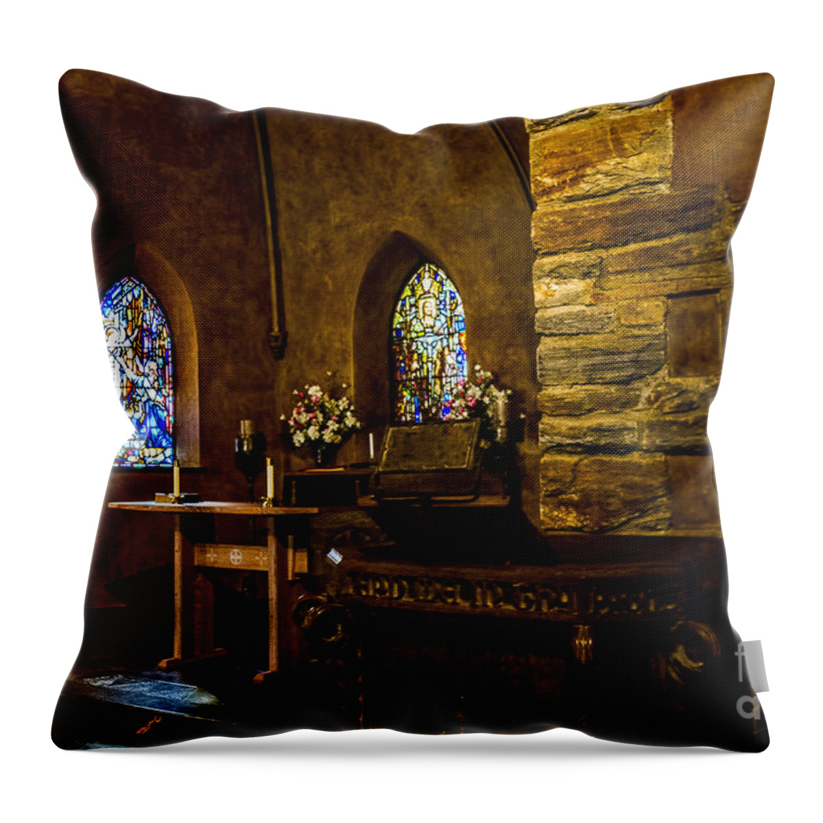 Bill Norton Throw Pillow featuring the photograph The Garrett Chapel by William Norton