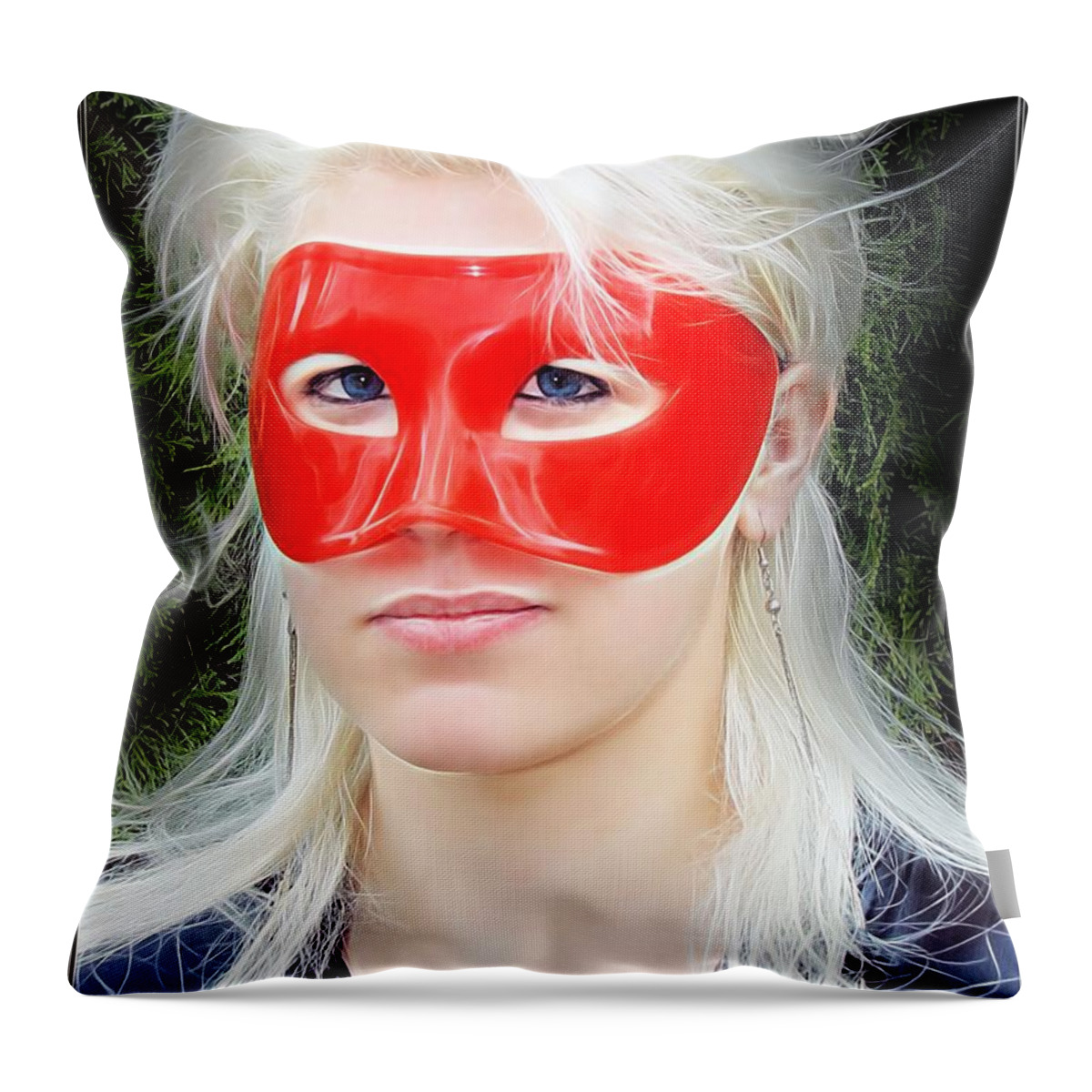 Fantasy Throw Pillow featuring the painting The Gaze of A Heroine by Jon Volden