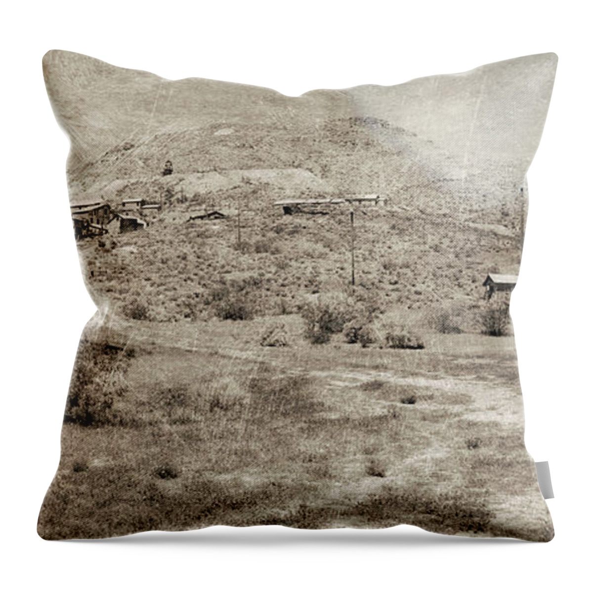 Brown Throw Pillow featuring the photograph The Ghost Town by Joe Lach