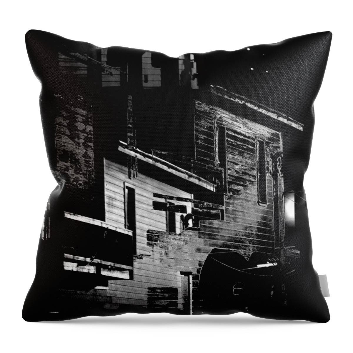 Black And White Throw Pillow featuring the photograph The Ghosts Of Winchester by Nicholas Haddox