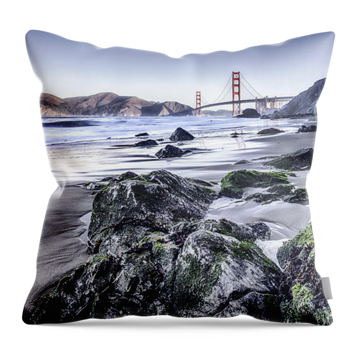 San Francisco Throw Pillow featuring the photograph The Golden Gate Bridge by Chris Cousins