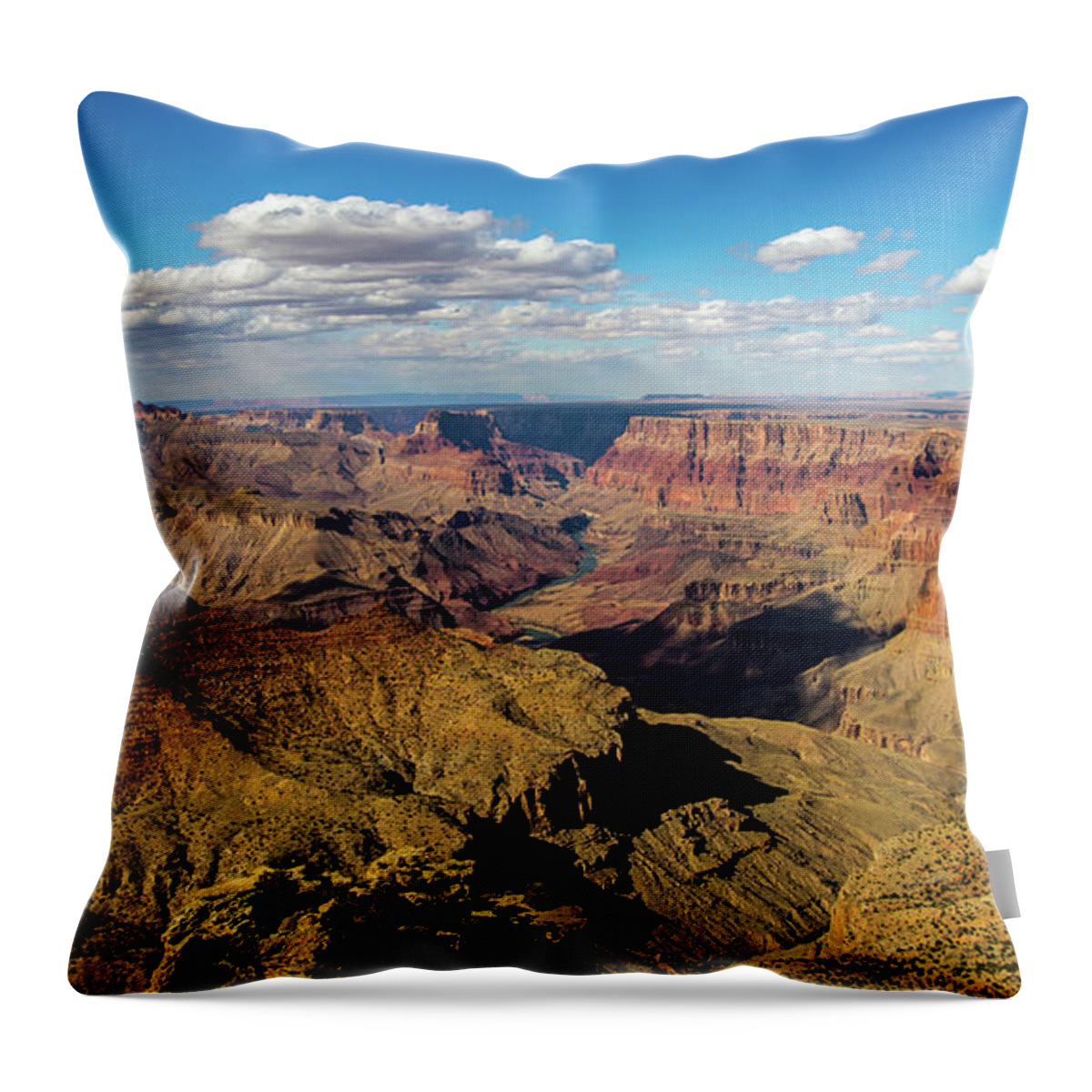 Grand Canyon Throw Pillow featuring the photograph The Golden Grand Canyon by Stephen Whalen