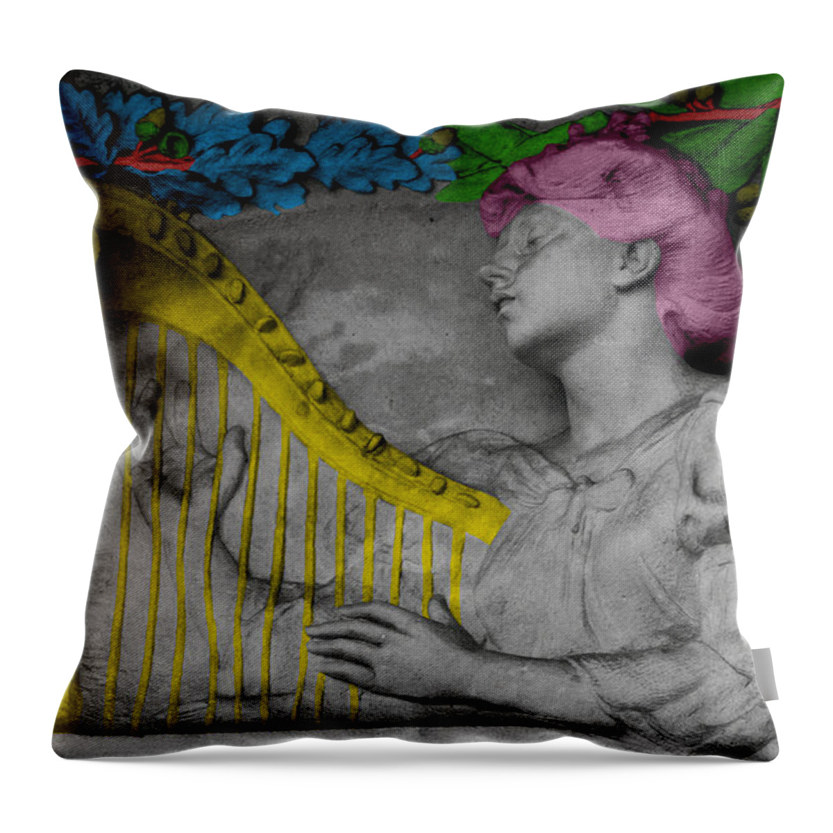 Harp Throw Pillow featuring the photograph The Golden Harp by Emme Pons