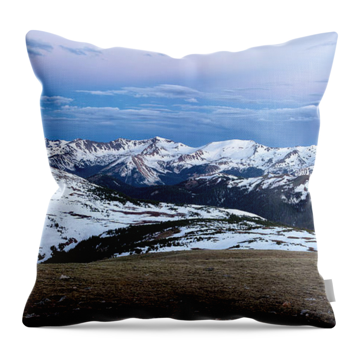 Gore Range Throw Pillow featuring the photograph The Gore Range at Sunrise - Rocky Mountain National Park by Ronda Kimbrow