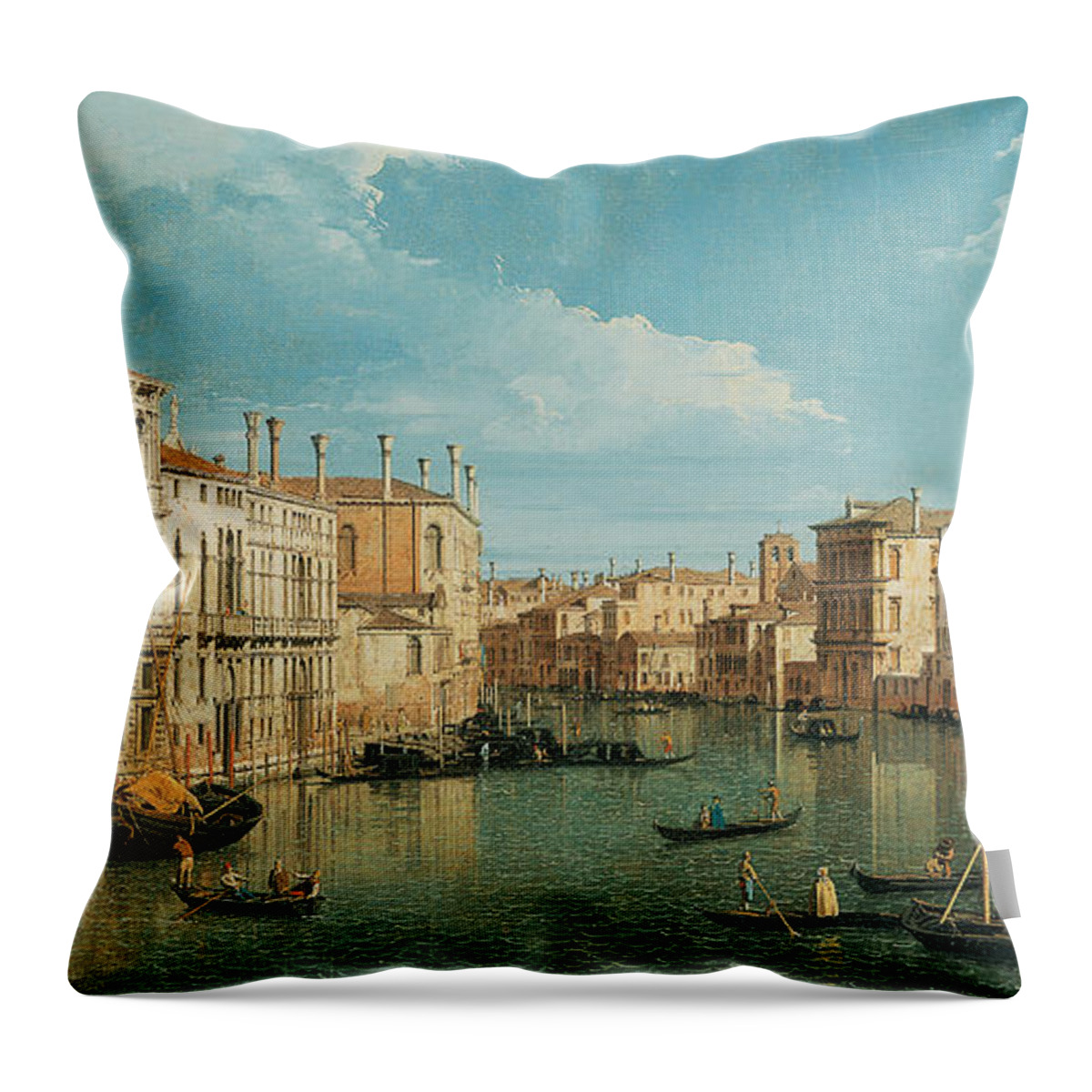 Canaletto Throw Pillow featuring the painting The Grand Canal by Canaletto