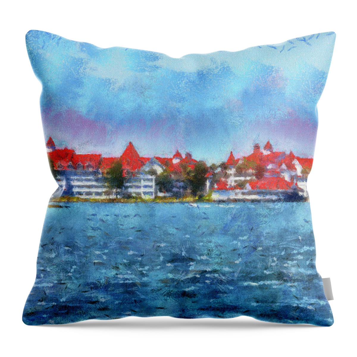 Grand Floridian Throw Pillow featuring the photograph The Grand Floridian Resort WDW 03 Photo Art MP by Thomas Woolworth
