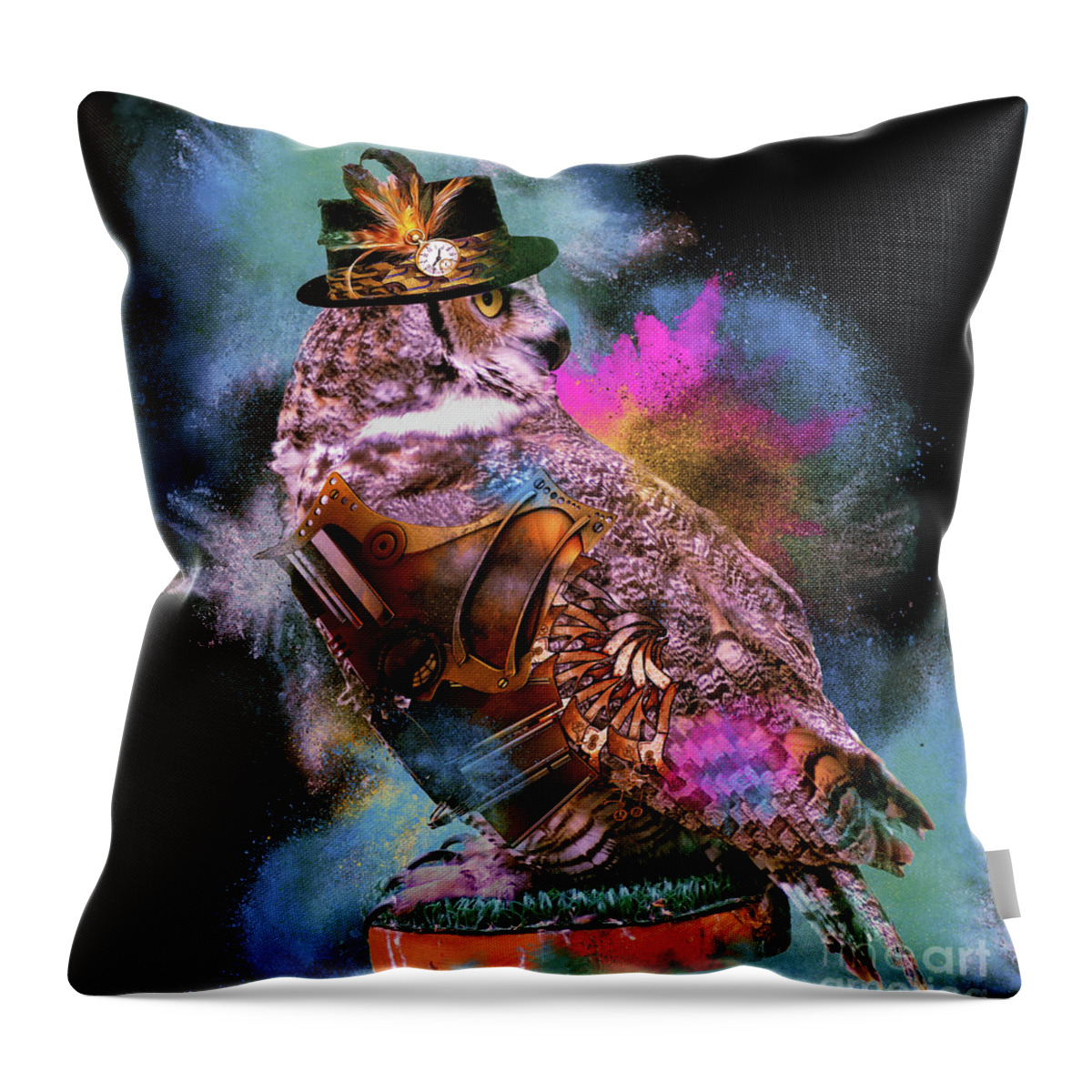 Surreal Throw Pillow featuring the digital art The Greatest Showman by Kathy Kelly