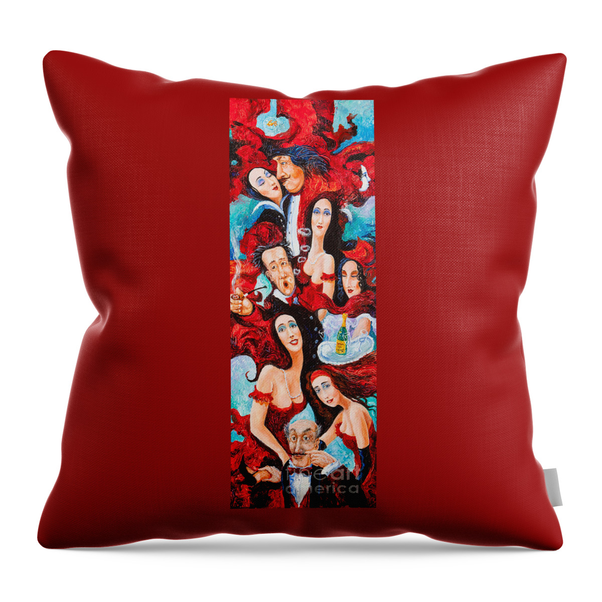 Colorful Throw Pillow featuring the painting The Groom by Igor Postash