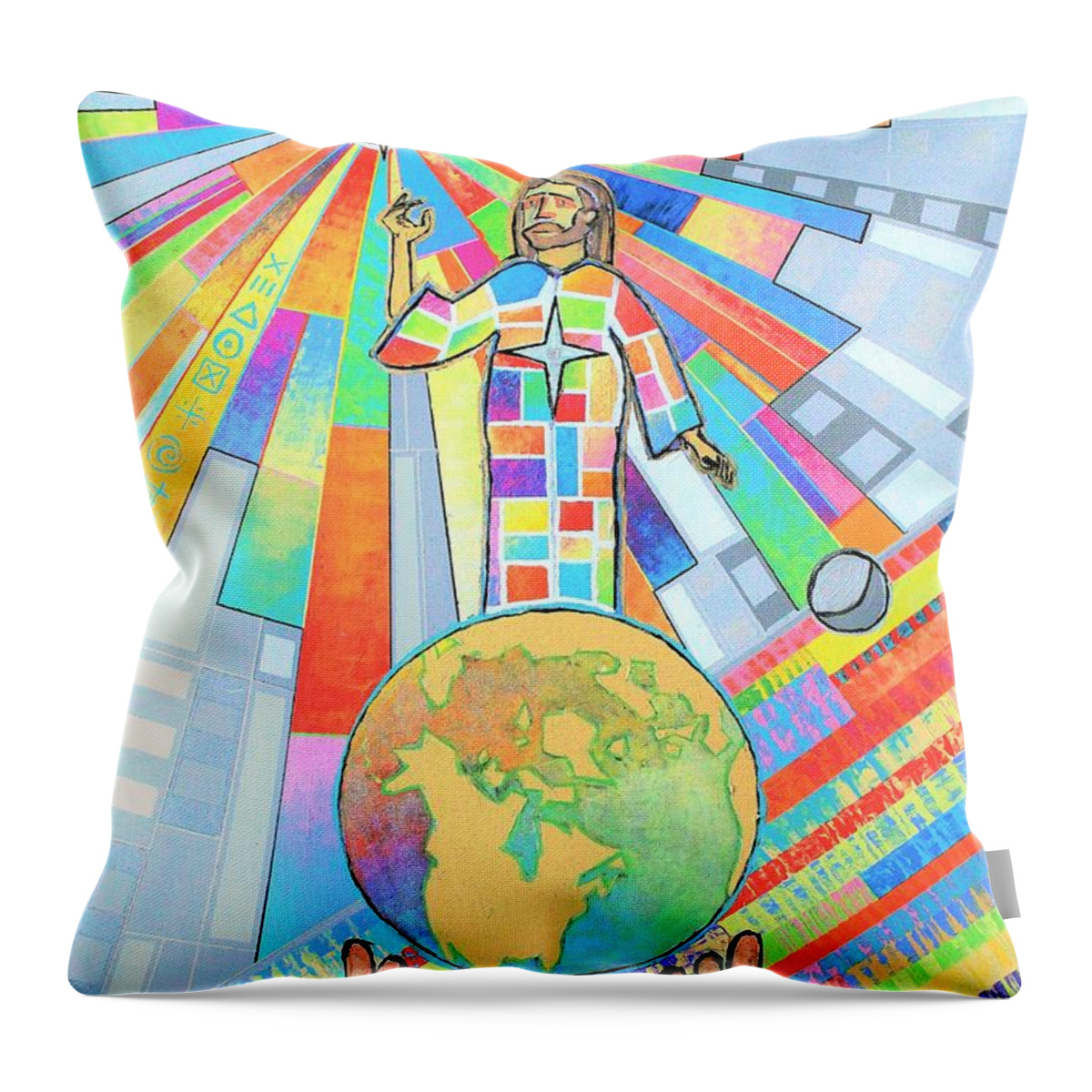 Light Throw Pillow featuring the painting The Guiding Light by Jeremy Aiyadurai