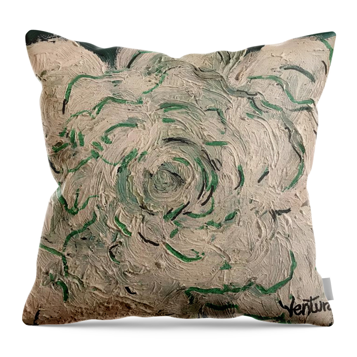 Heart Of The Matter Throw Pillow featuring the painting The heart of the matter by Clare Ventura