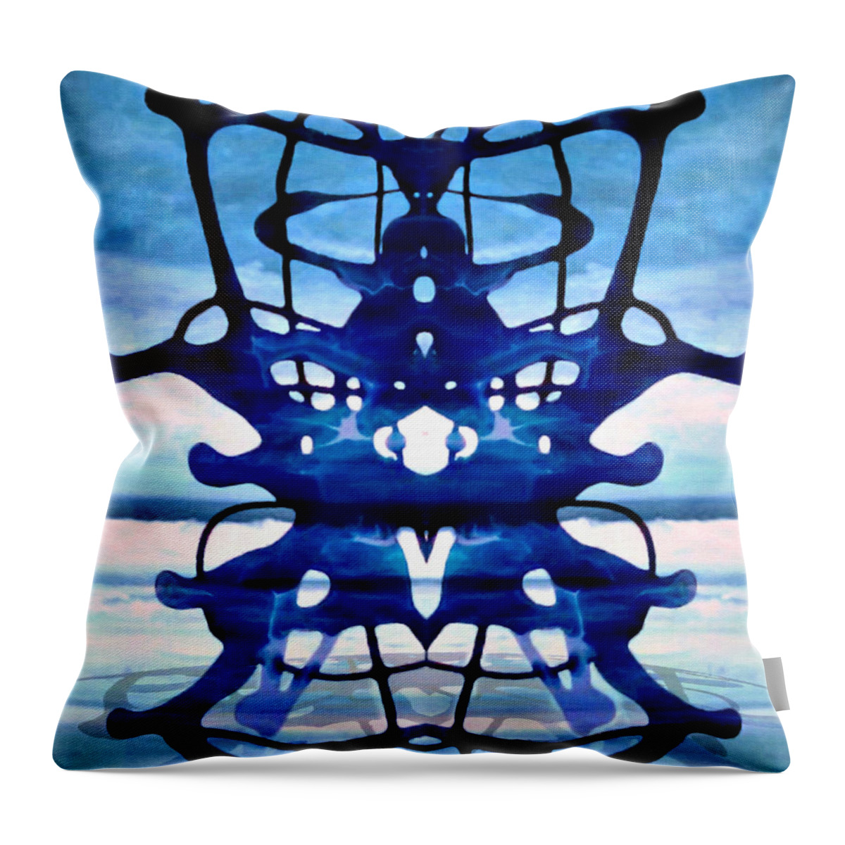 Blue Throw Pillow featuring the digital art The Hierophant by Amy Shaw