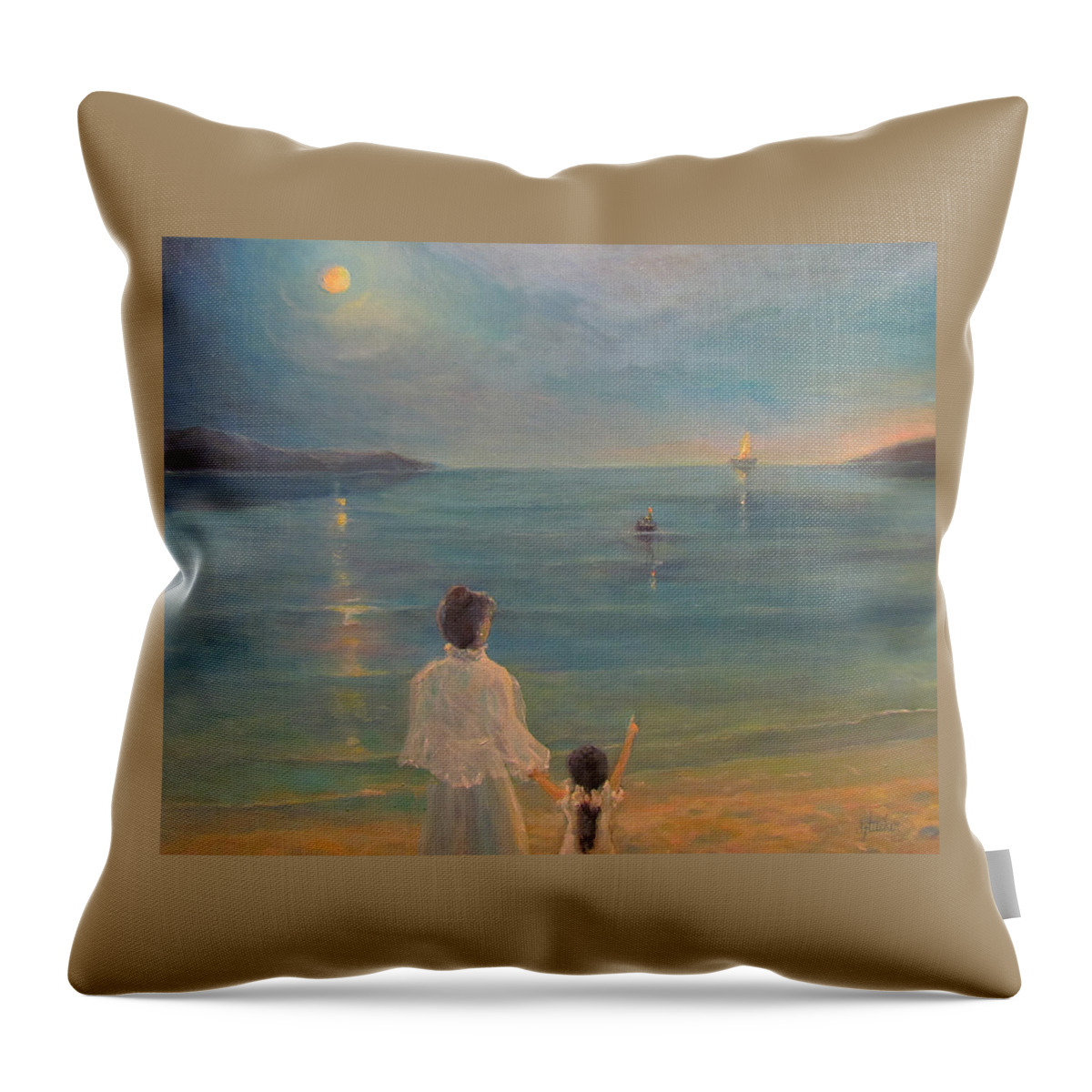 Nature Throw Pillow featuring the painting The Homecoming by Donna Tucker