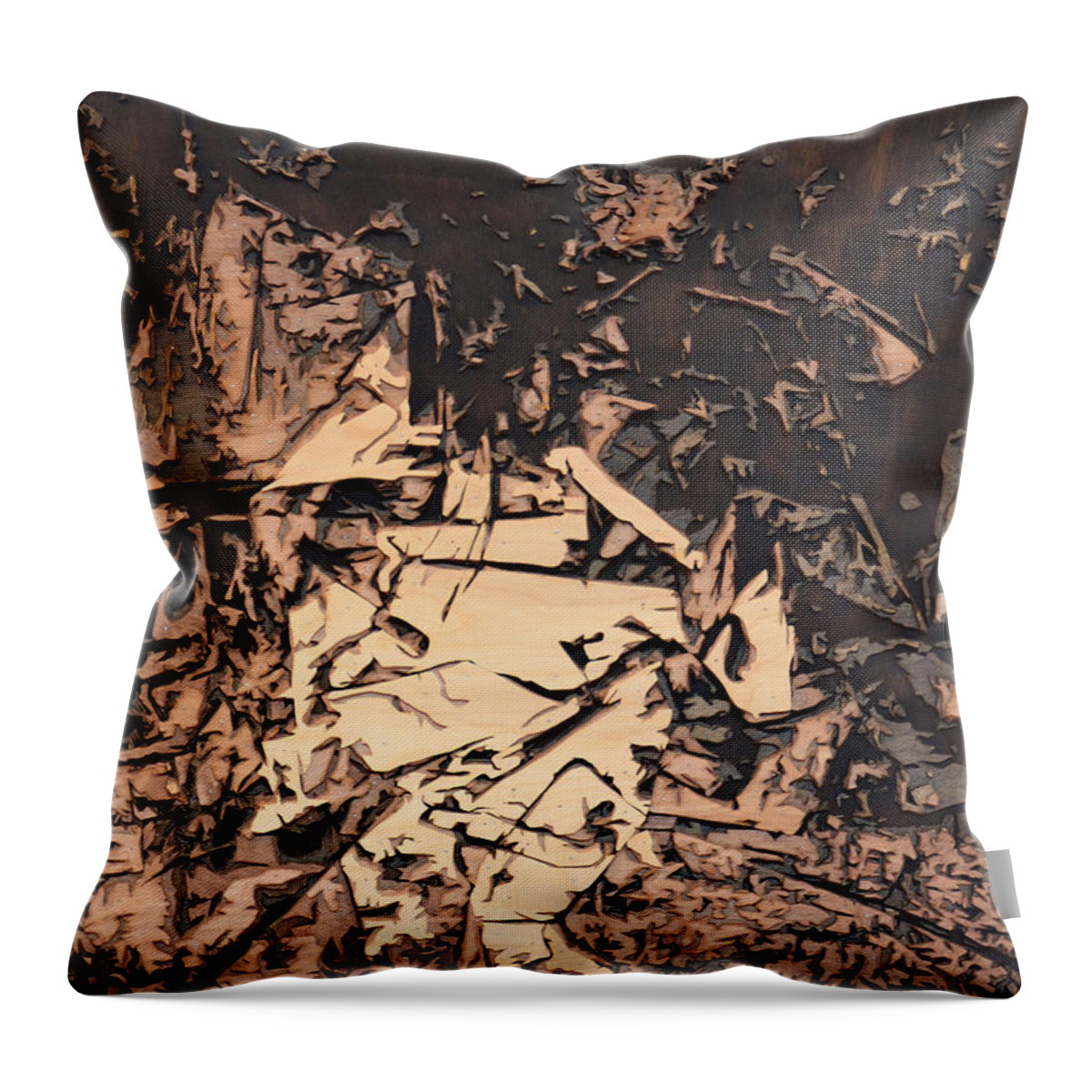 Wood Art Throw Pillow featuring the painting The Human Condition by Bobby Zeik
