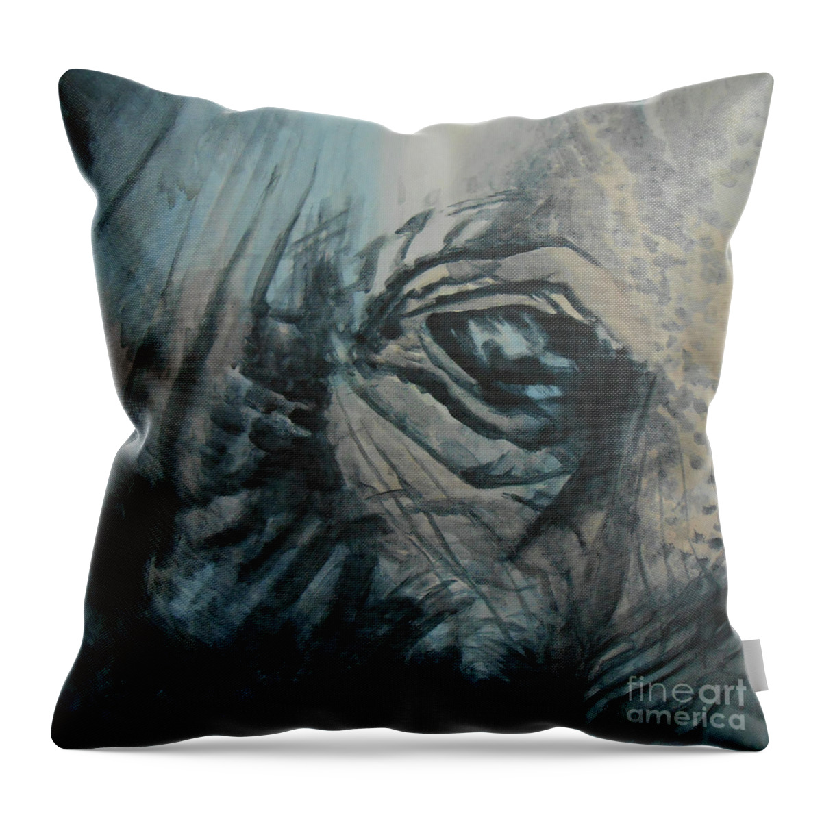 Elephant Throw Pillow featuring the painting The Incredible - Elephant by Jane See