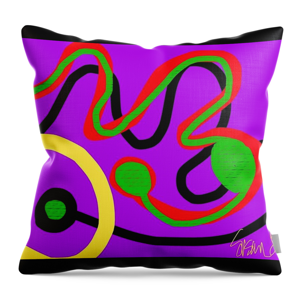 Abstract Throw Pillow featuring the digital art The Inner Tear Connection by Susan Fielder