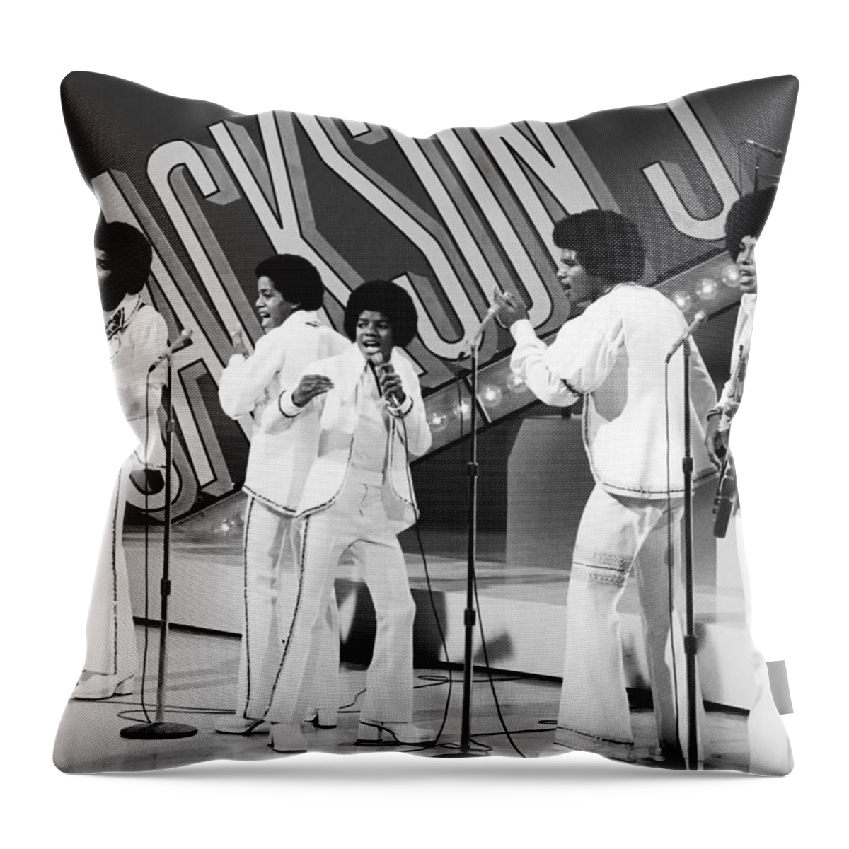Publicity Photo Throw Pillow featuring the photograph The Jackson 5 1972 by Mountain Dreams