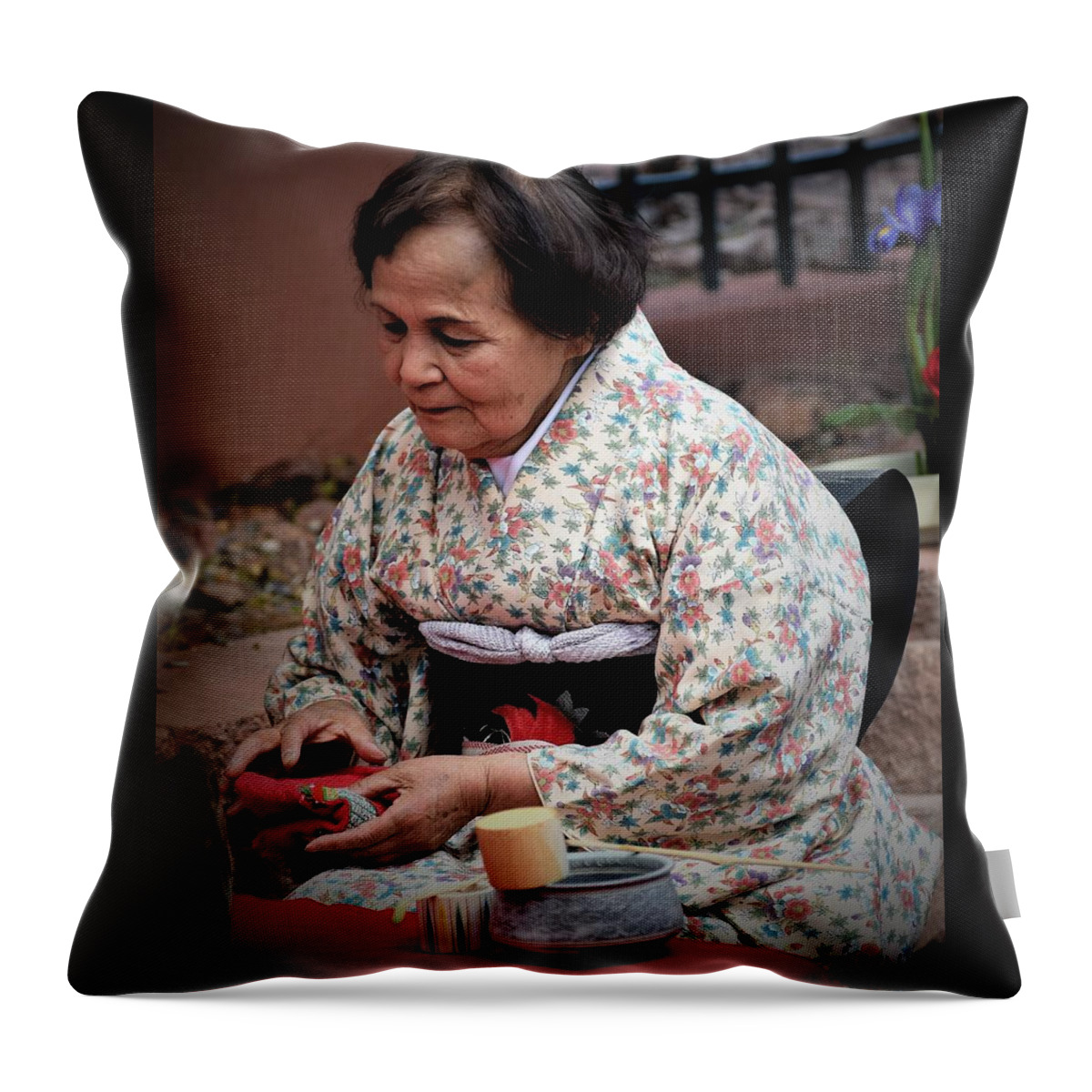 Tradition Throw Pillow featuring the photograph The Japanese Tea Ceremony by John Glass