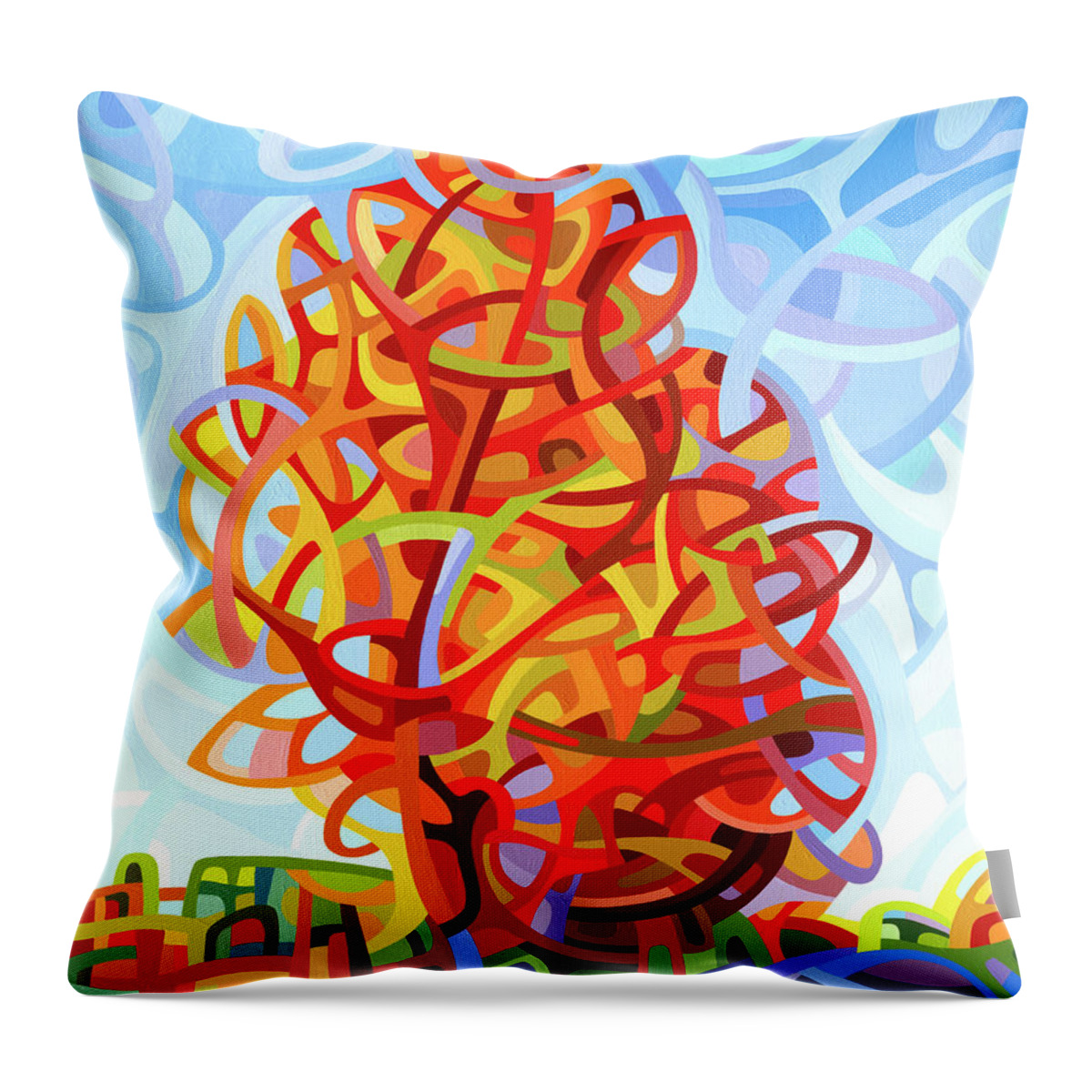 Fine Art Throw Pillow featuring the painting The Jester by Mandy Budan