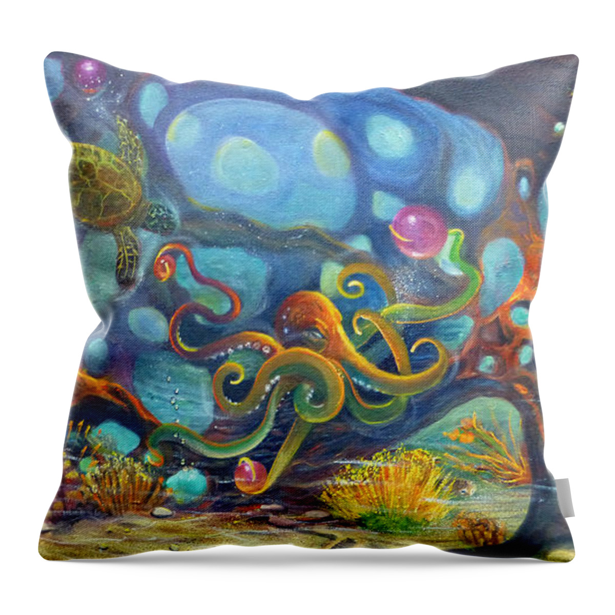 Juggle Throw Pillow featuring the painting The Juggler by Claudia Goodell