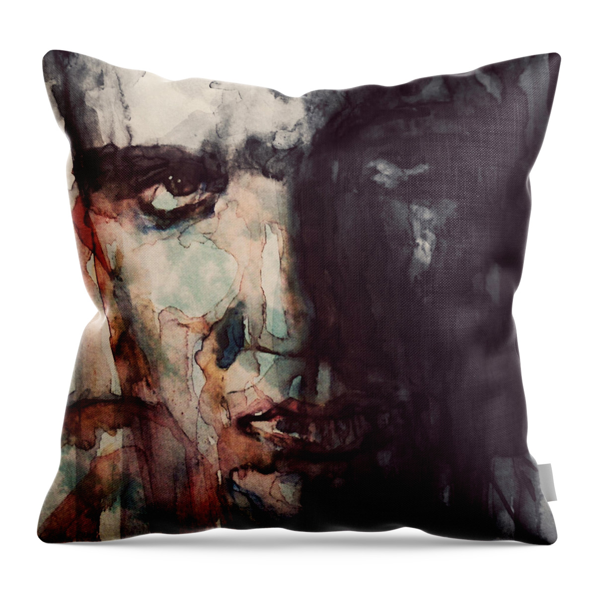 Rock And Roll Throw Pillow featuring the painting The King by Paul Lovering