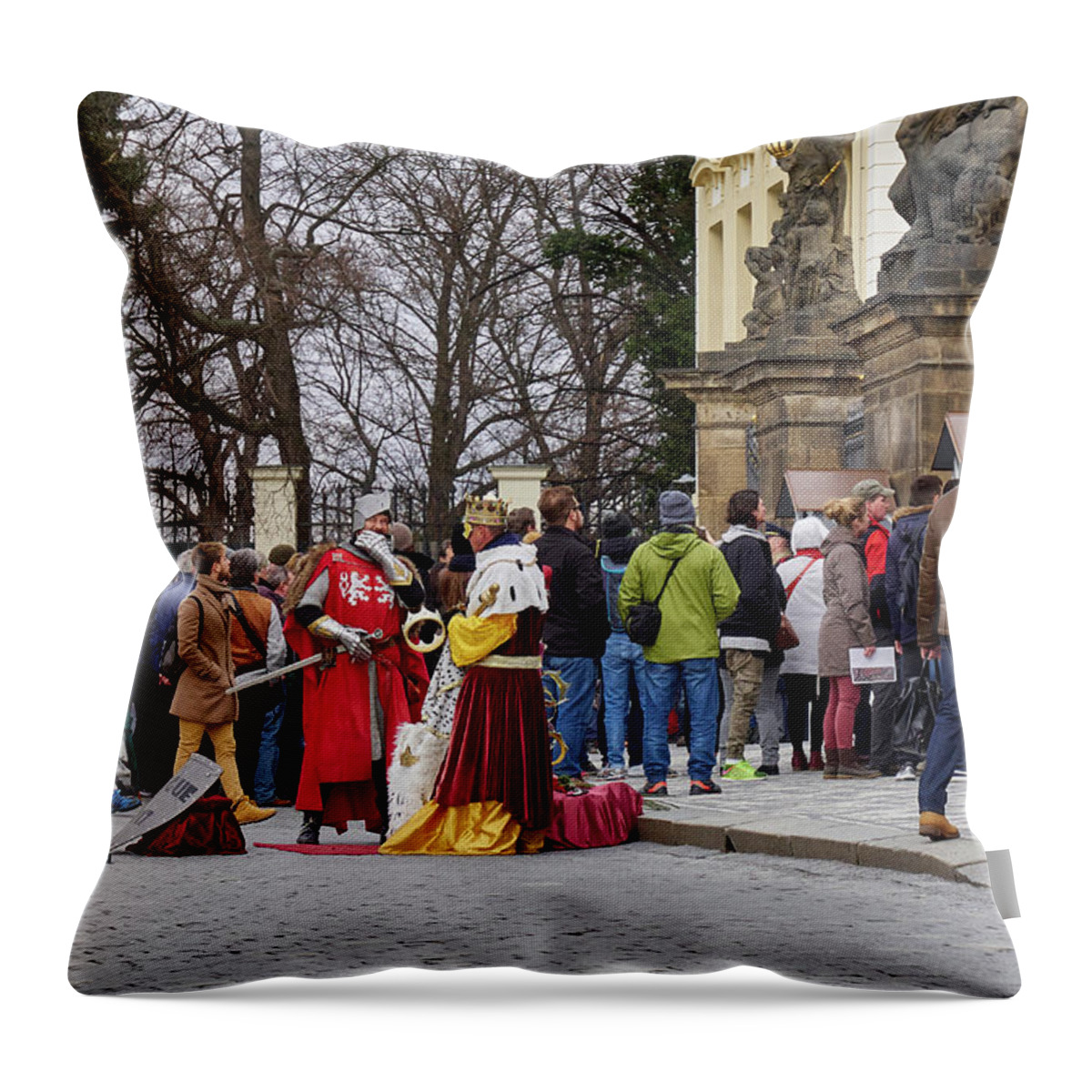 Finland Throw Pillow featuring the photograph The Kings of the Democracy. Prague Castle. Prague spring 2017 by Jouko Lehto