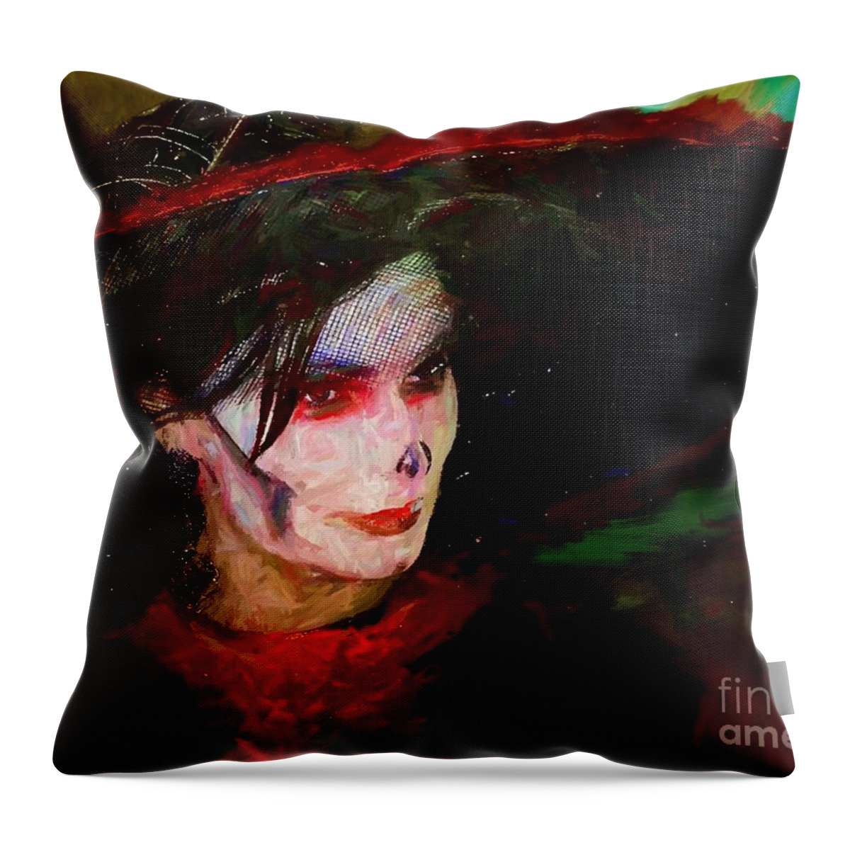John+kolenberg Throw Pillow featuring the photograph The Lady In Red by John Kolenberg