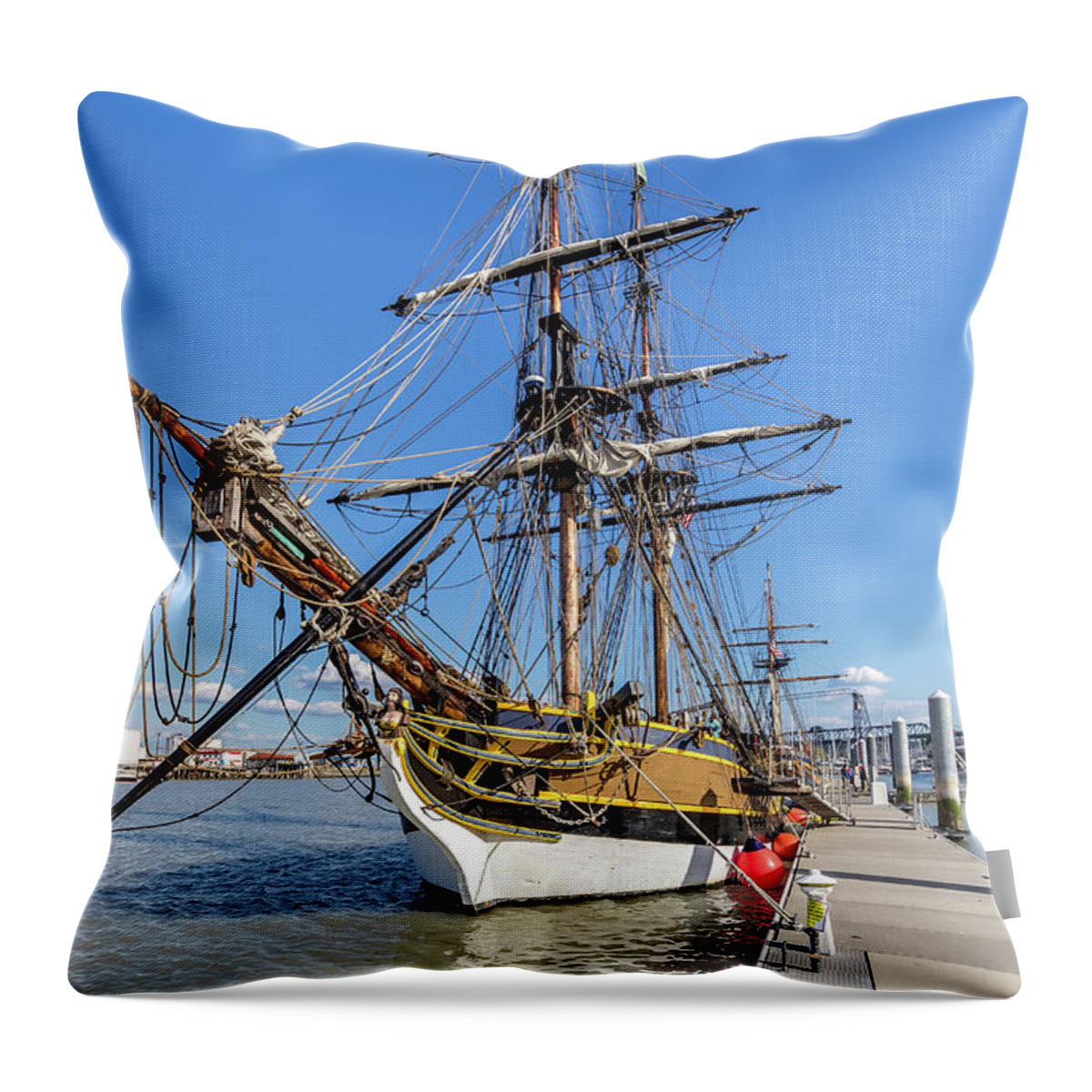 Tall Throw Pillow featuring the photograph The Lady Washington by Rob Green