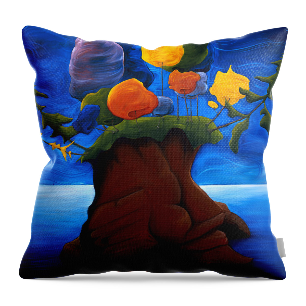 Landscape Throw Pillow featuring the painting The Last Haven by Richard Hoedl