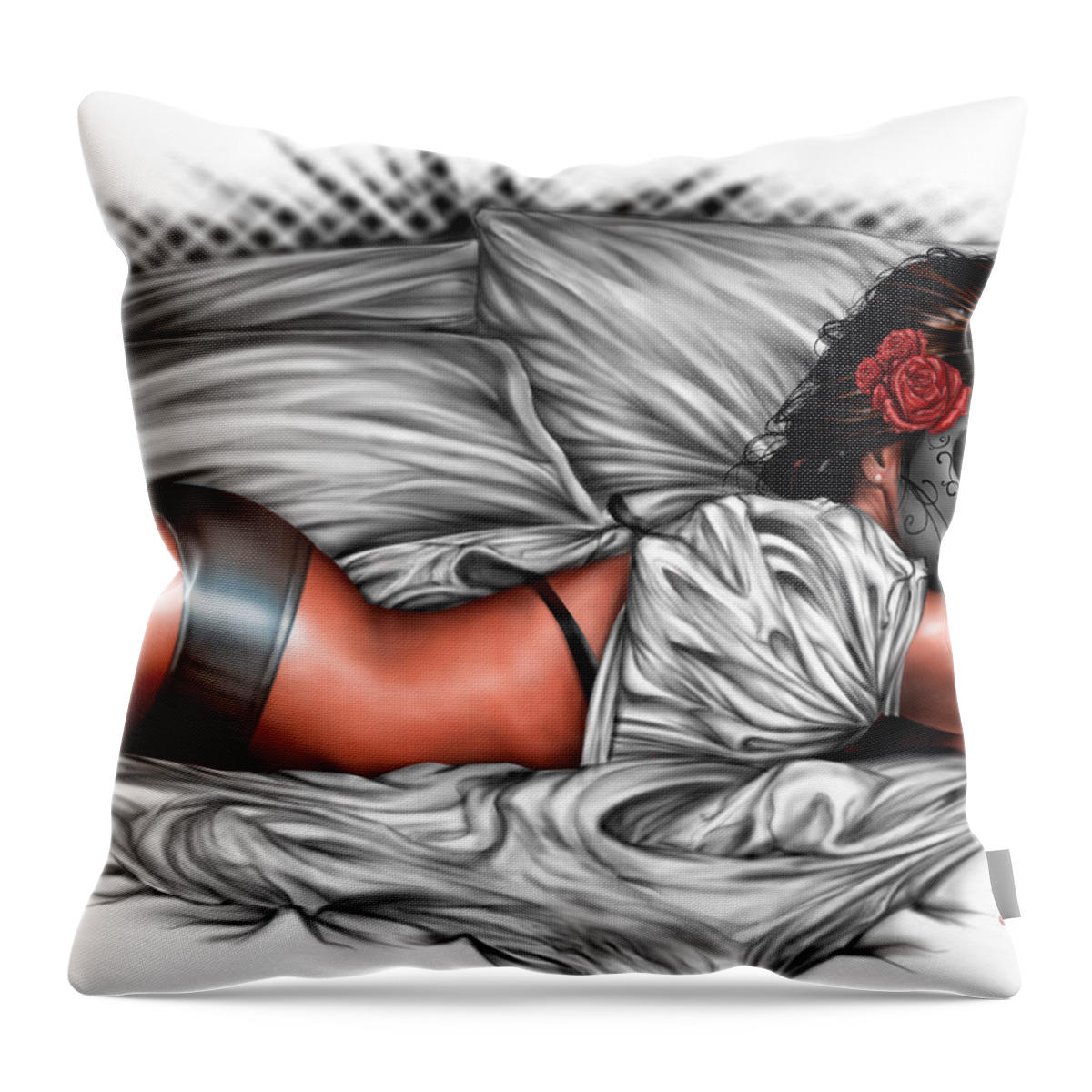 Pete Throw Pillow featuring the painting The Last Judgment by Pete Tapang
