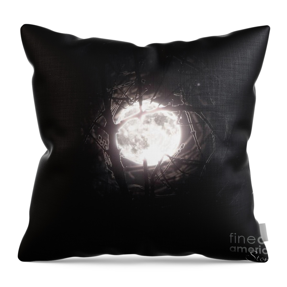 Night Throw Pillow featuring the photograph The Last Nights Moon by September Stone
