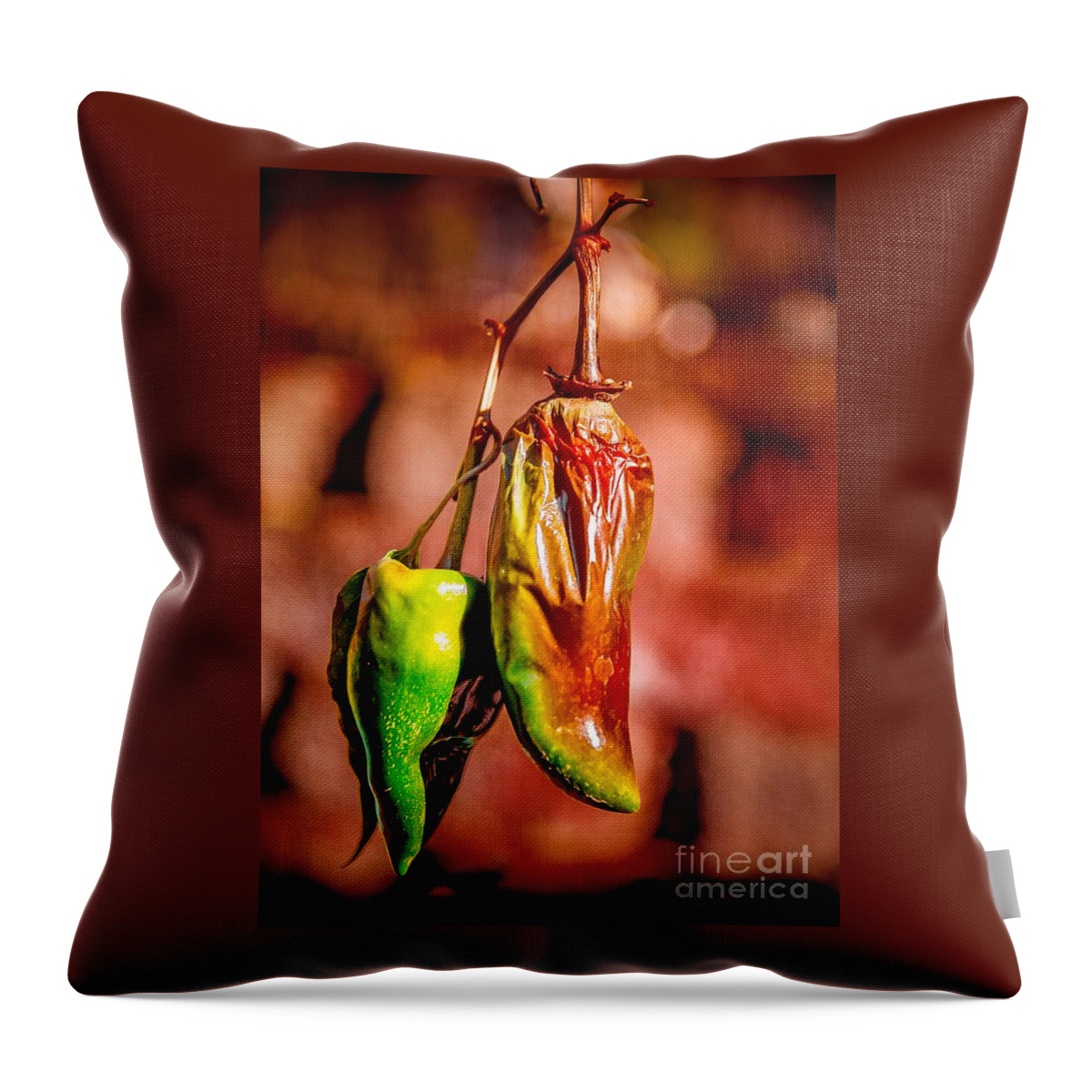 Peppers Throw Pillow featuring the photograph The Last Peppers by Jim DeLillo