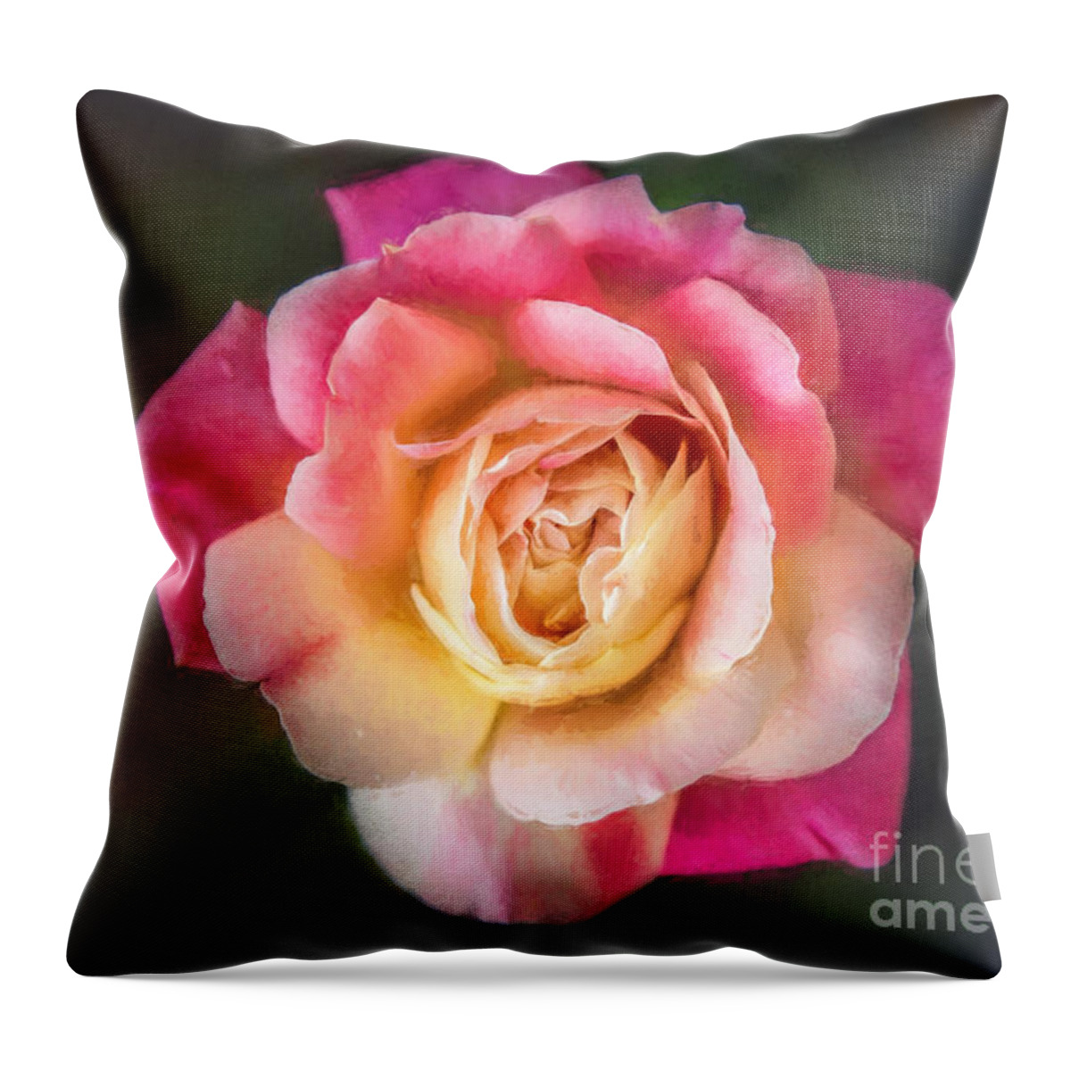 Nature Throw Pillow featuring the photograph The Last Rose of Summer, Painting by Sharon McConnell