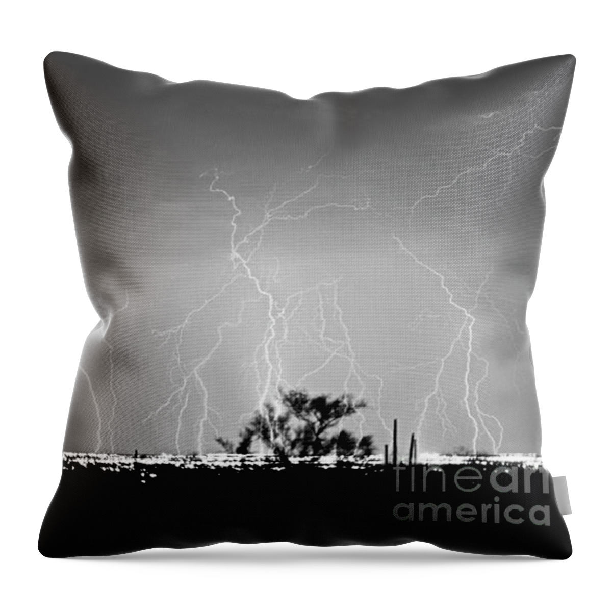 Lightning Throw Pillow featuring the photograph The Leading Edge-Signed-#1978 712 by J L Woody Wooden