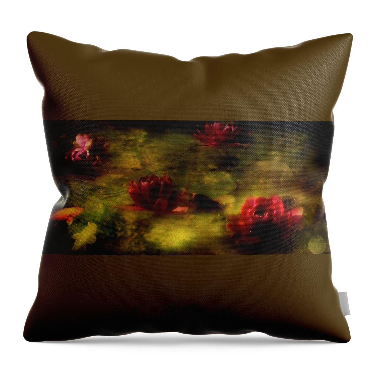  Throw Pillow featuring the photograph The Lily Pond by Cybele Moon