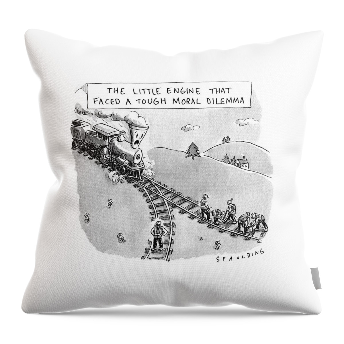 The Little Engine That Faced A Tough Moral Dilemma Throw Pillow