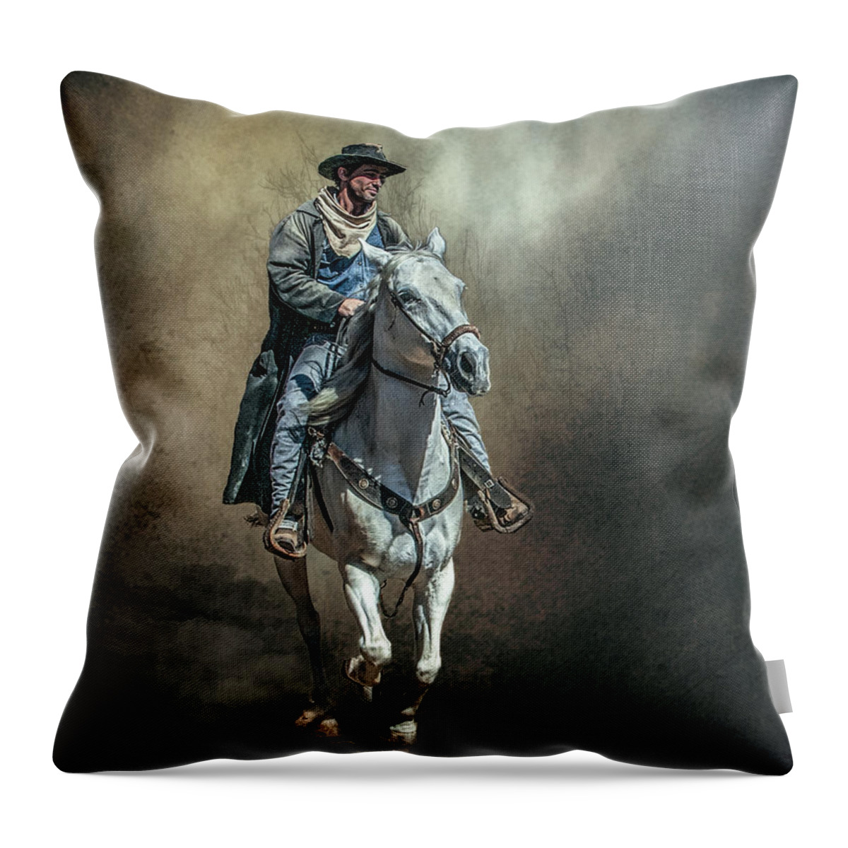Cowboy Throw Pillow featuring the photograph The Lone Drifter by Brian Tarr