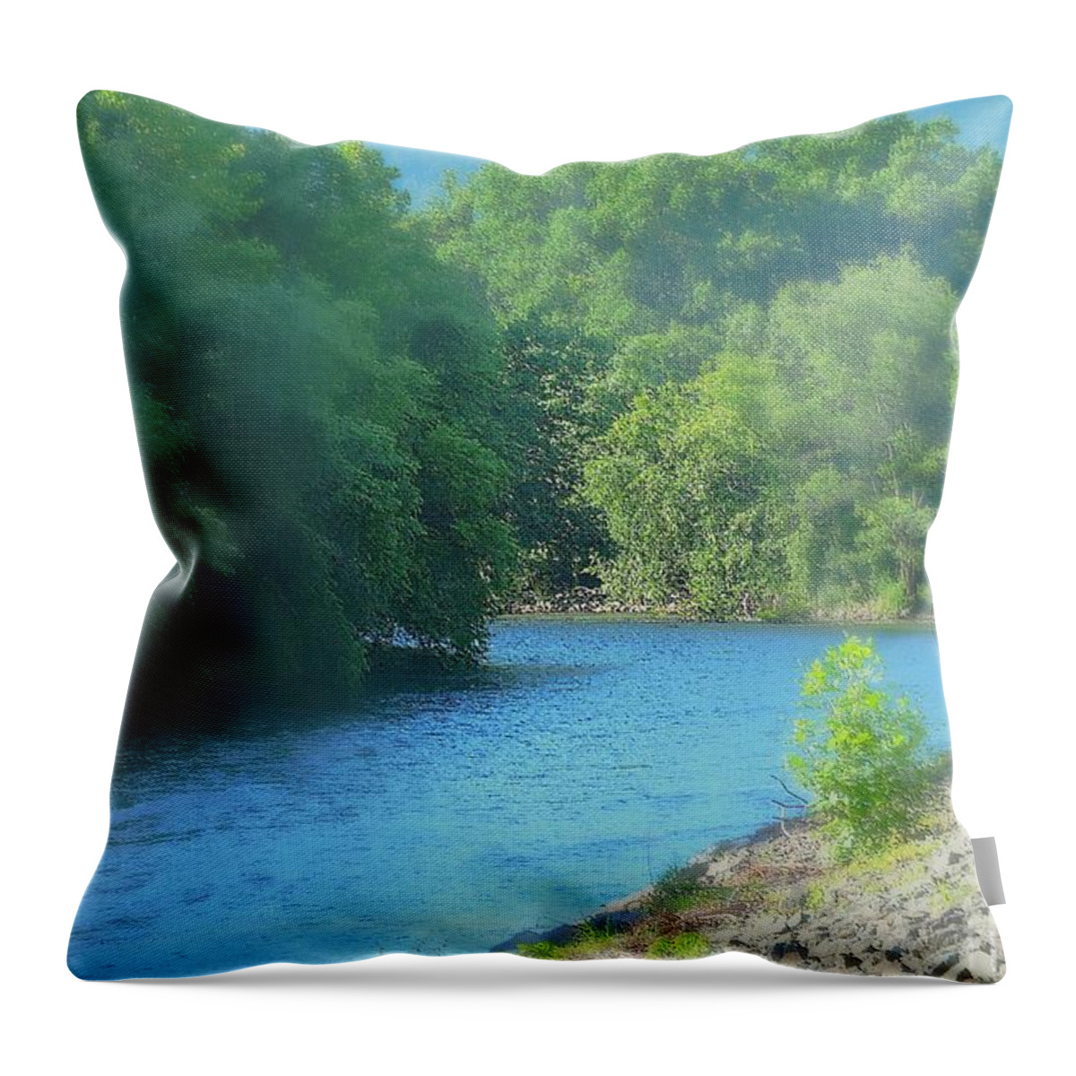 River Throw Pillow featuring the photograph The Long, Hot Summer Slowly Moves Along by Tami Quigley