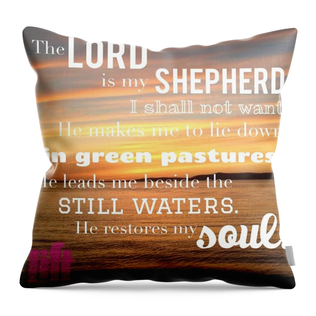 Thelordismyshepherd Throw Pillow featuring the photograph The Lord Is My Shepherd;
i Shall Not by LIFT Women's Ministry designs --by Julie Hurttgam