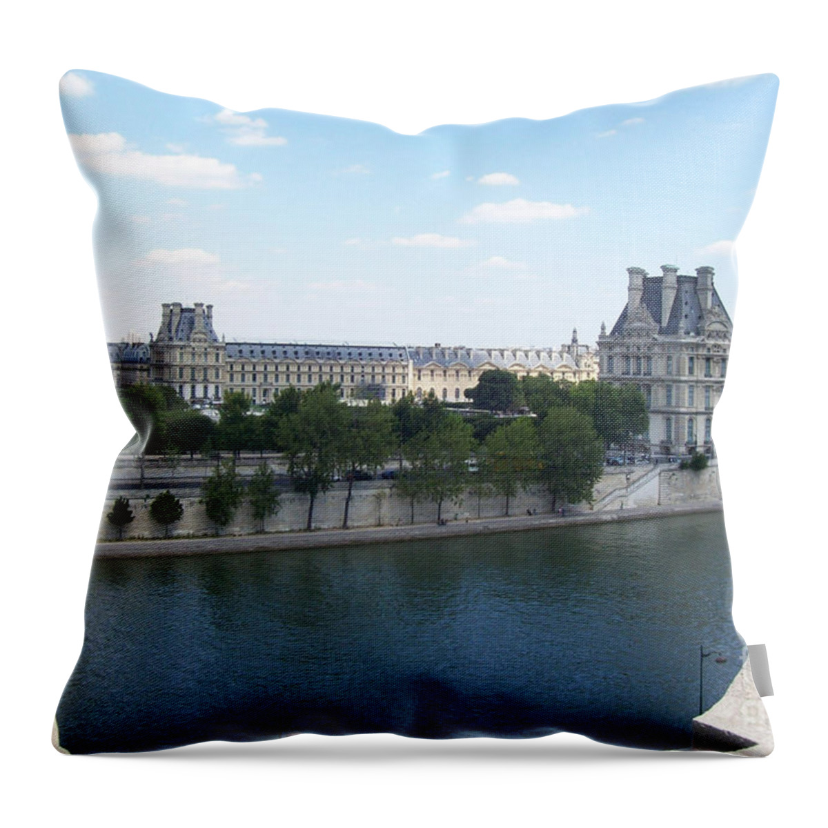 Human Throw Pillow featuring the photograph The Louvre by Mary Mikawoz