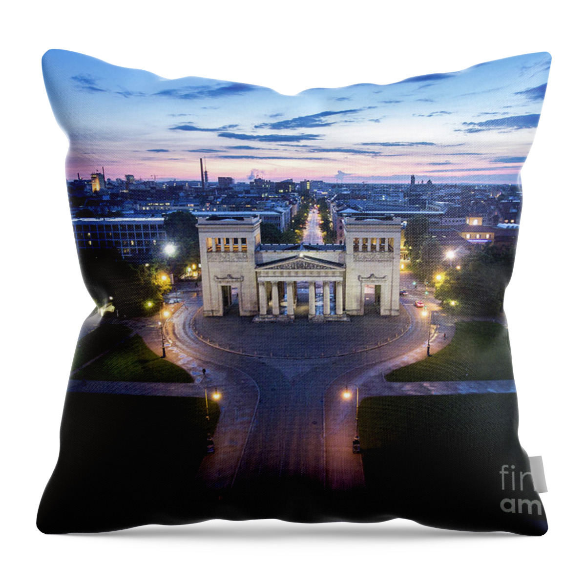 Dji Throw Pillow featuring the photograph The majestic Koenigplatz by Hannes Cmarits