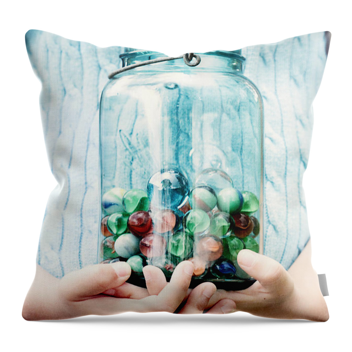 Ball Throw Pillow featuring the photograph The Marble Collection by Stephanie Frey