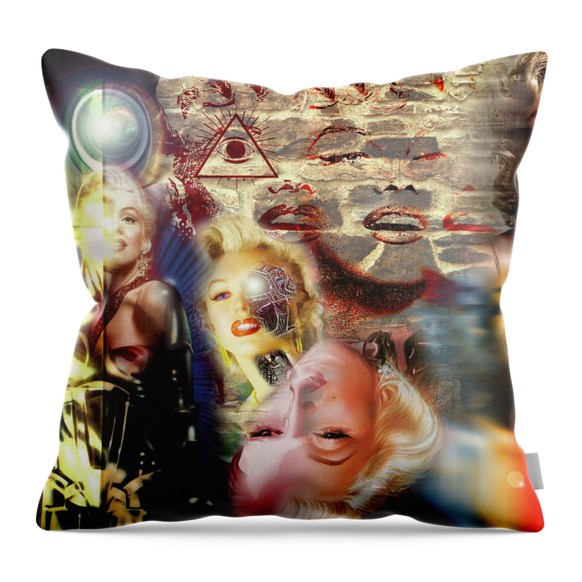 Marilyn Throw Pillow featuring the digital art The Marilyn Machine by Jason Bohannon
