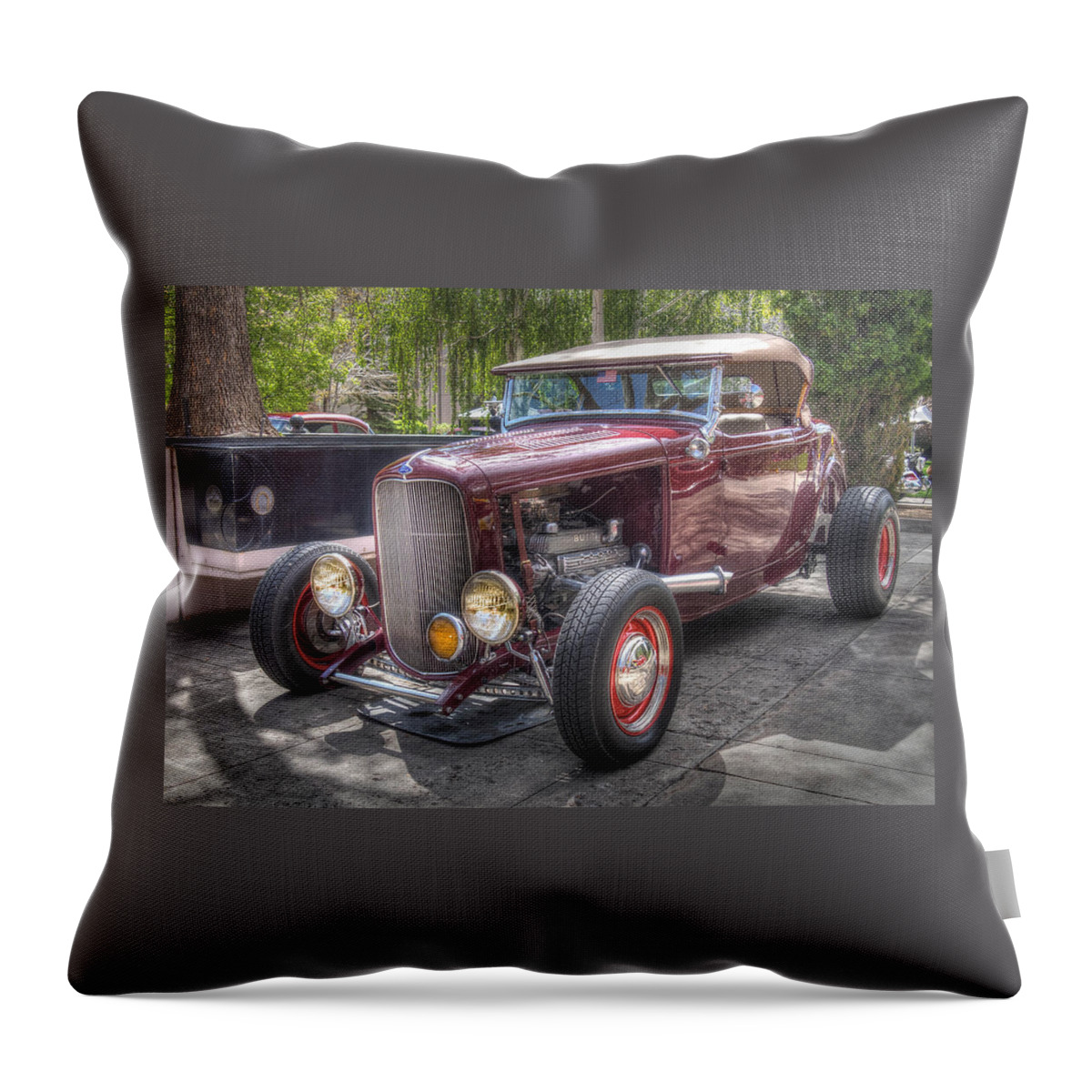 Carson City Nevada Throw Pillow featuring the photograph Maroon T Bucket by Thom Zehrfeld