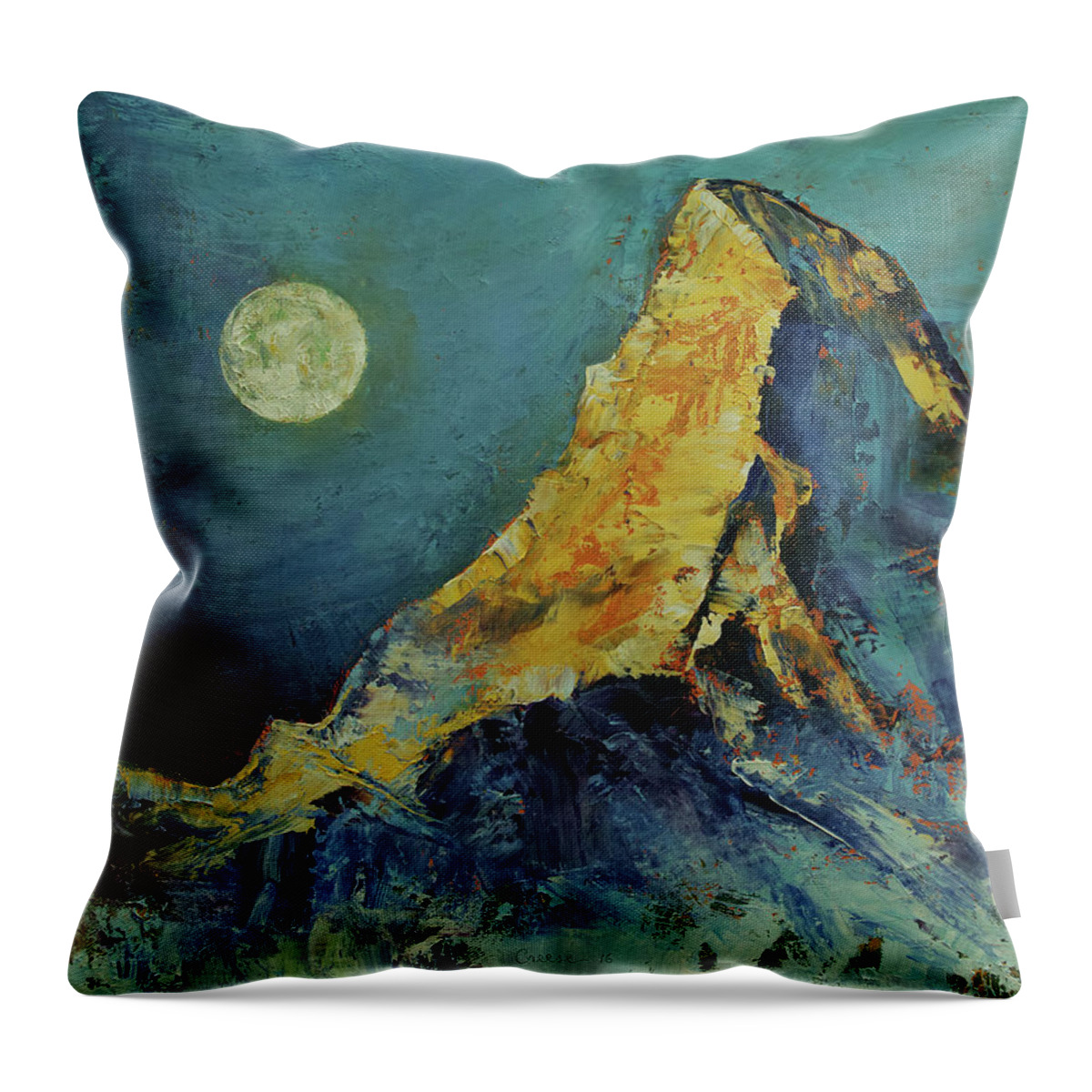 Michael Creese Throw Pillow featuring the painting The Matterhorn by Michael Creese