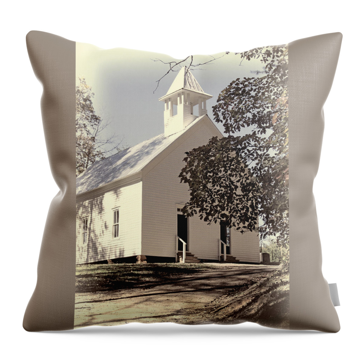Cades Cove Methodist Church Throw Pillow featuring the photograph The Methodist Church Of Cades Cove by HH Photography of Florida